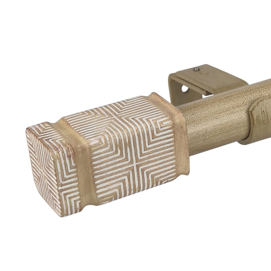 Nicastro Beige Iron Adjustable 1'' Dia Single Curtain Rod